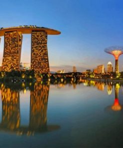 Singapore Gardens By The Bay And Marina Bay Sands Diamond Painting