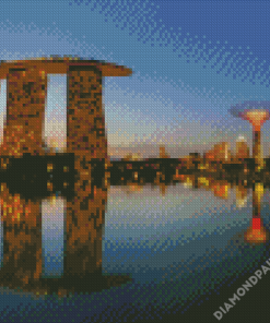 Singapore Gardens By The Bay And Marina Bay Sands Diamond Painting