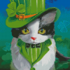 St Patrick Kitten In Hat Diamond Painting