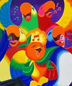 The Orange Bird Singing Diamond Painting