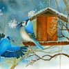 Two Blue Jay In Winter Diamond Painting