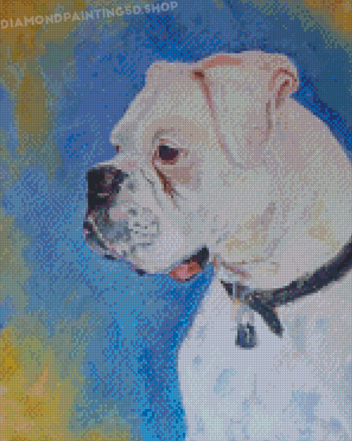 White Boxer Animal Diamond Painting