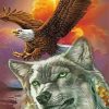 Wild Eagle And Wolf Diamond Painting