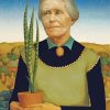 Woman With Plants Grant Wood Diamond Painting