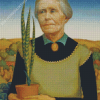 Woman With Plants Grant Wood Diamond Painting