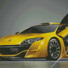 Yellow Megane Luxury Car Diamond Painting