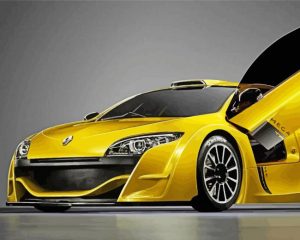 Yellow Megane Luxury Car Diamond Painting