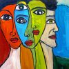 Abstract Five Women Faces Diamond Painting