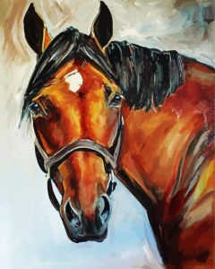 Aesthetic Brown Horse Head Art Diamond Painting