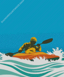 Aesthetic Kayaking Illustration Diamond Painting