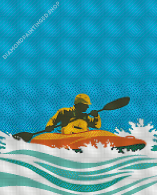 Aesthetic Kayaking Illustration Diamond Painting