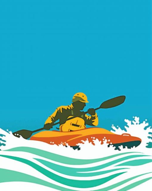 Aesthetic Kayaking Illustration Diamond Painting