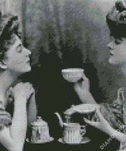 Black And White Ladies Having Tea Diamond Painting