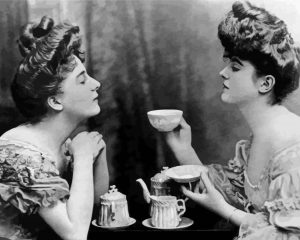 Black And White Ladies Having Tea Diamond Painting