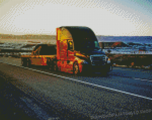 Black Truck In Desert Diamond Painting