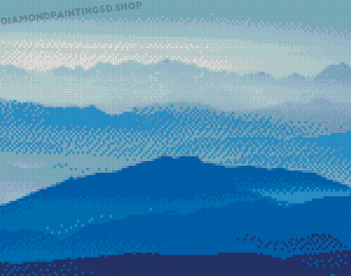 Blue Landscape Mountains Diamond Painting
