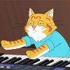 Cat And Piano Animation Diamond Painting