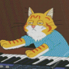 Cat And Piano Animationa Diamond Painting