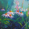 Echinacea Art Illustration Diamond Painting