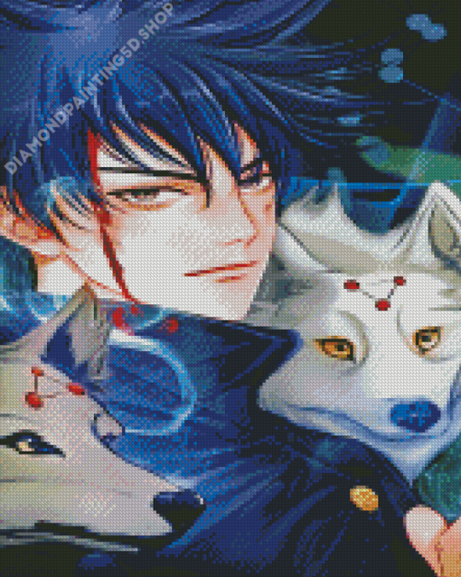 Megumi Jujutsu And His Pets Diamond Painting