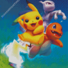 Mewtwo Pikachu Charmander Diamond Painting