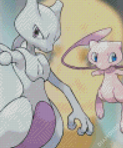 Mewtwo Pokemon Anime Diamond Painting