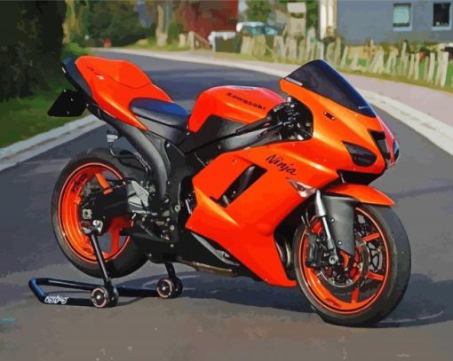 Orange Kawasaki ZX 10R Limited Edition Diamond Painting