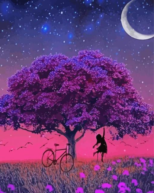 Purple Tree Art Diamond Painting