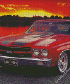 Red 1972 Chevelle Diamond Painting