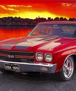 Red 1972 Chevelle Diamond Painting