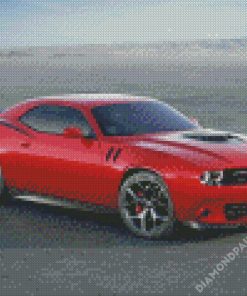 Red Dodge Barracuda Diamond Painting