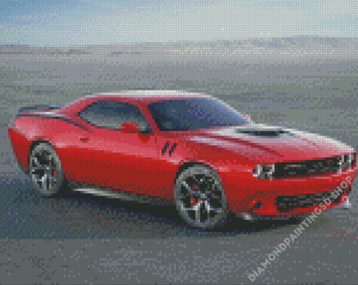 Red Dodge Barracuda Diamond Painting