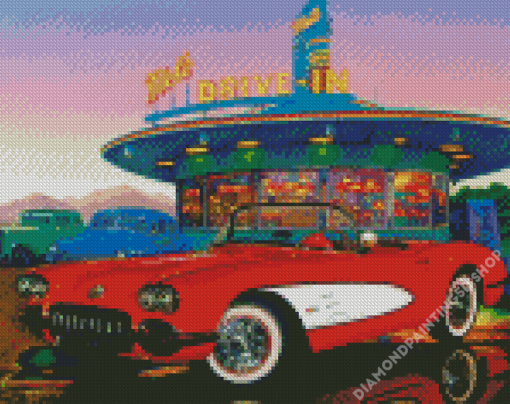 Vintage Dinners and Car Diamond Painting