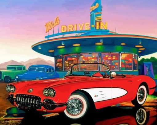 Vintage Dinners and Car Diamond Painting