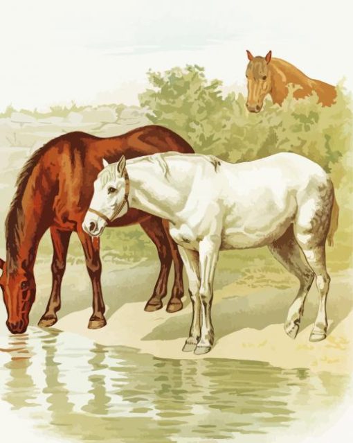 Vintage Horses Diamond Painting