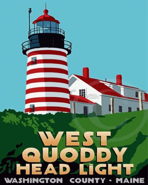 west Quoddy Head Lighthouse Poster Diamond Painting