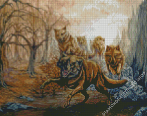 Wild Wolf Pack Diamond Painting