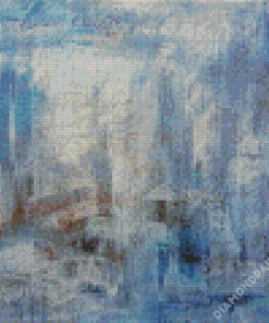 Abstract Grey White Silver Blue Art Diamond Painting