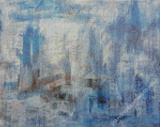 Abstract Grey White Silver Blue Art Diamond Painting