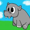 Cartoon Baby Hippo Diamond Painting