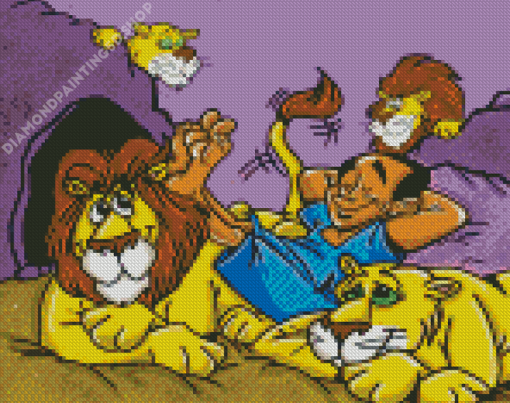 Cartoon Daniel In The Lions Den Diamond Painting