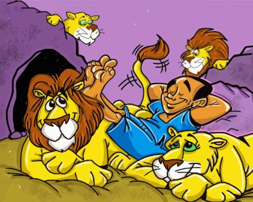 Cartoon Daniel In The Lions Den Diamond Painting