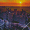 Harlech Castle At Sunset Diamond Painting