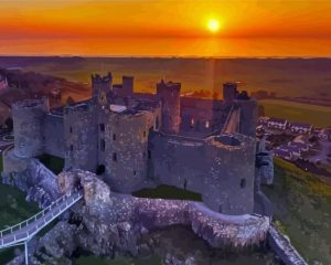 Harlech Castle At Sunset Diamond Painting