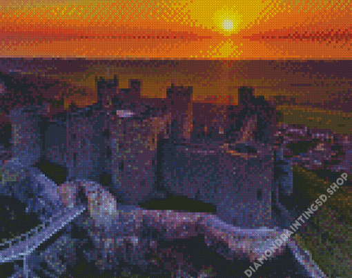 Harlech Castle At Sunset Diamond Painting