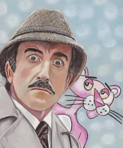 Inspector Clouseau And Pink Panther Art Diamond Painting