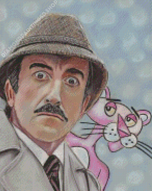 Inspector Clouseau And Pink Panther Art Diamond Painting