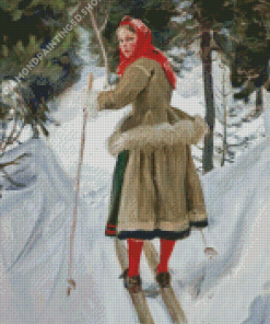 Nordic skier Woman Diamond Painting