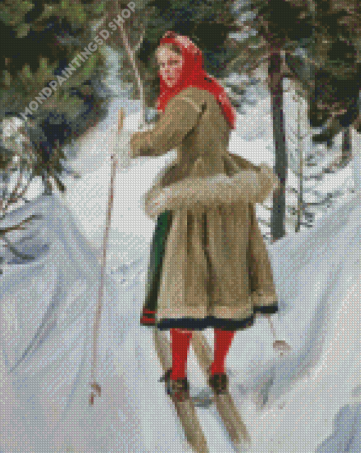 Nordic skier Woman Diamond Painting