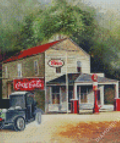 Old Esso Station Diamond Painting